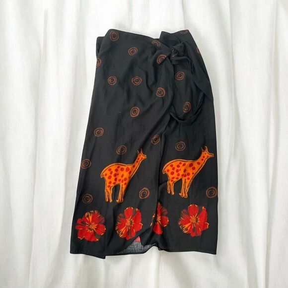 Dock of the Bay Black Vintage Wrap Maxi Skirt - Picture 1 of 13